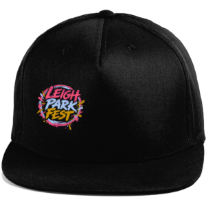 Black Leigh Park Fest cap with the colourful festival logo embroidered on the front.